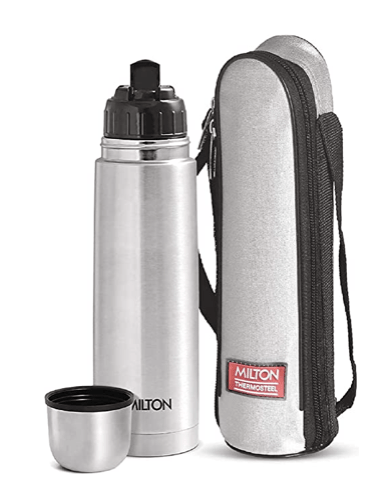 Milton Thermosteel Flip Lid Flask, 1000 milliliters, Silver-1