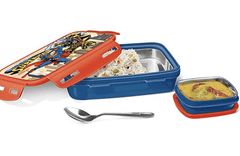 MILTON Steely Prime Insulated Inner Stainless Steel Big Tiffin Box, 500 ml, with Inner Container, 100 ml and Spoon, Blue | Food Grade | Easy to Carry | Easy to Clean | Leak Proof | School Lunch Box-1