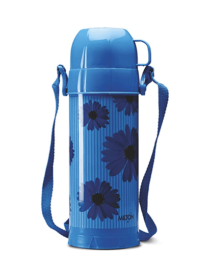 Milton Eiffel 1000 Plastic Insulated Hot & Cold Cold Flask, 910 ml, Blue | Easy to Carry | BPA Free | Easy Grip | Food Grade | Odour Proof | Light Weight