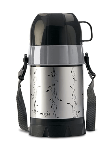 Milton Eiffel 500 Plastic Insulated Flask, 480 ml, Black | BPA Free | Easy to Carry | Food Grade