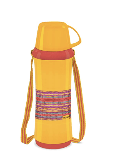 MILTON Angelina 1000 Plastic Insulated Flask, 820 ml, Orange | BPA Free | Food Grade | Easy to Carry | Odour Free