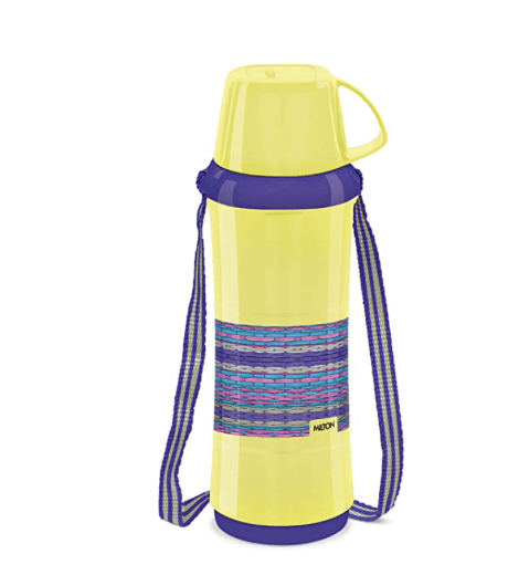 MILTON Angelina 1000 Plastic Insulated Flask, 820 ml, Yellow | BPA Free | Food Grade | Easy to Carry | Odour Free