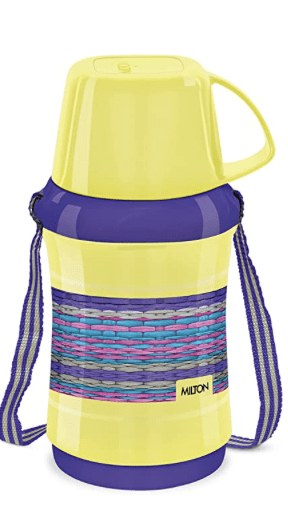 MILTON Angelina 500 Plastic Insulated Flask, 470 ml, Yellow | BPA Free | Food Grade | Easy to Carry | Odour Free