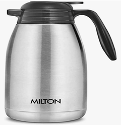 Milton Classic 2000 Thermosteel 24 Hours Hot or Cold Carafe, 2000 ml, Silver | Double Walled | Rust Proof | Food Grade | Easy to Carry | Tea, Coffee, Juice-1