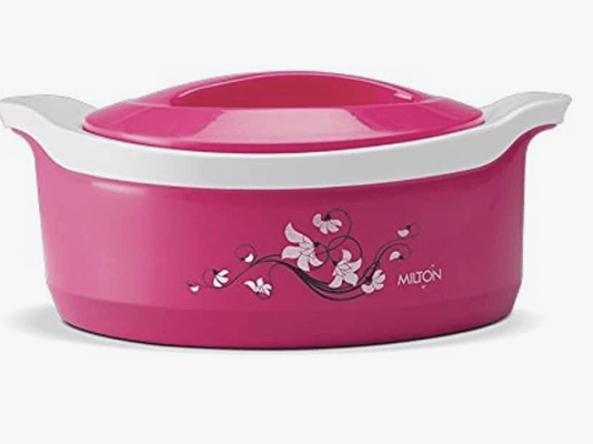 MILTON Stainless Steel Printed Casserole ( 1500ml, Pink )