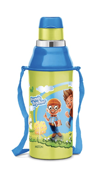 Milton Kool Steelight 400 Insulated School Kids Bottle with Inner Steel, 420 ml, Green (Pack of 1)