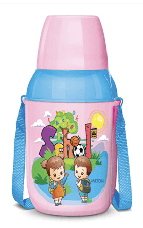 Milton Steel Swift 400 Insulated School Kids Bottle with Inner Steel, 400 ml, Light Pink