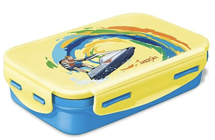 Milton Stainless Steel Tifin Box, 550 ml, Cyan/Yellow-1