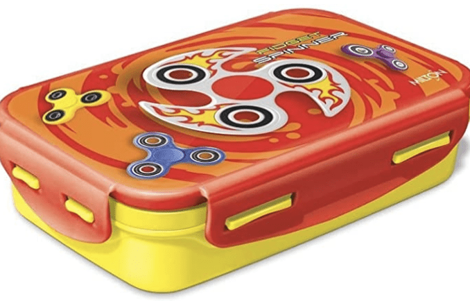 Milton Stainless Steel Tifin Box, 550 ml, Yellow/Red-1