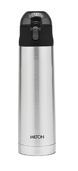 Milton Crown 600 Thermosteel Water Bottle, 500 ml, Steel Plain