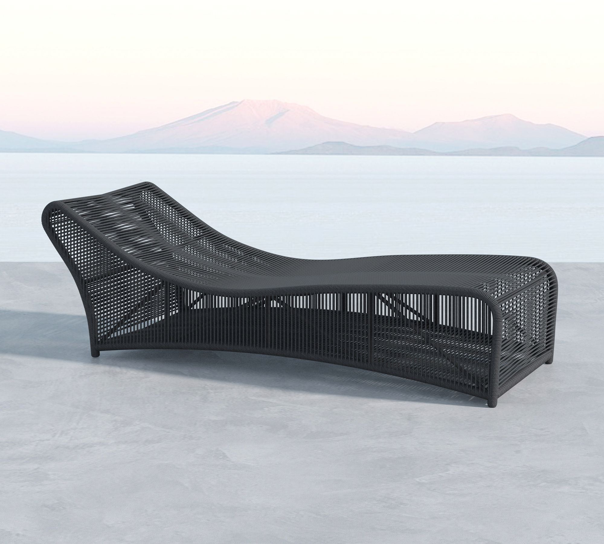Arcuri Outdoor Swimming Poolside Lounger Braided & Rope