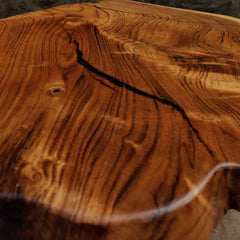 Live Edge Solid Wood Trunk Tree Slab with Minimal Epoxy | Organic Wood Coffee Table | Minimal Resin Center Table Top