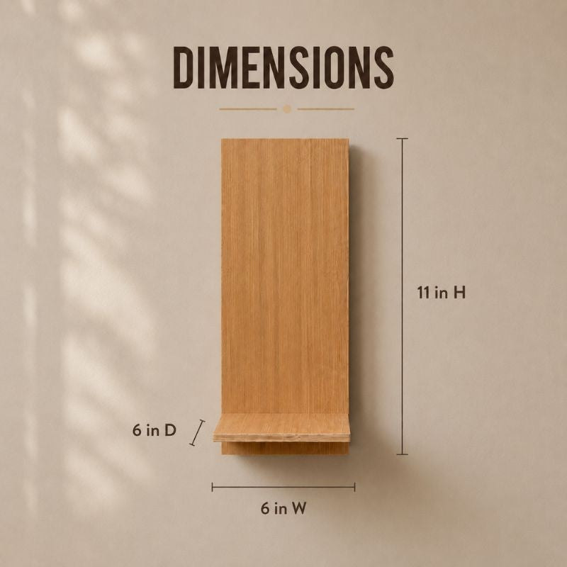 Modern Vertical Wooden Wall Shelf for Vase & Home Decor