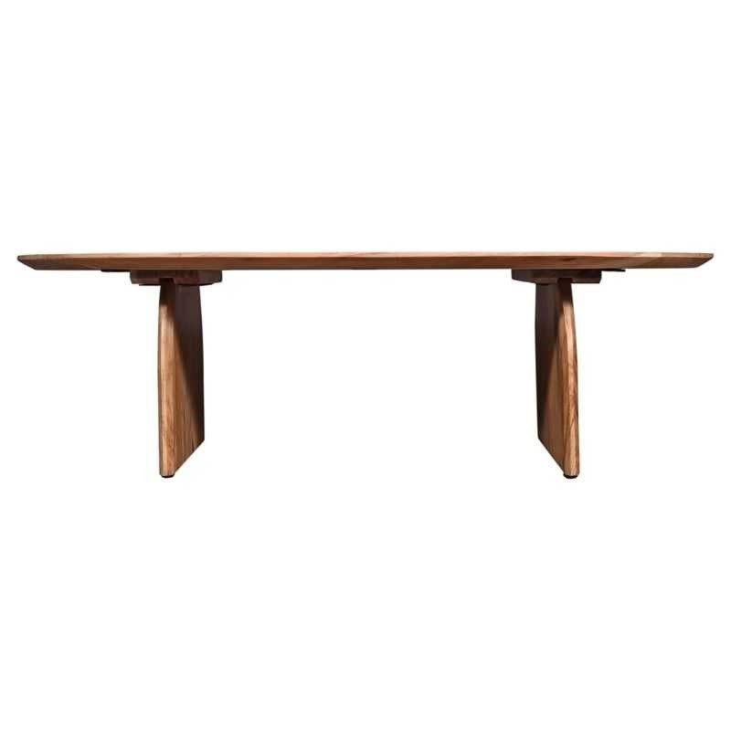 Minimalist Wood Coffee Table | Oval Modern Center Table | Natural Wood Finish | Designer Living Room Furniture | Compact & Sleek | 48 x 24 x 18 Inches
