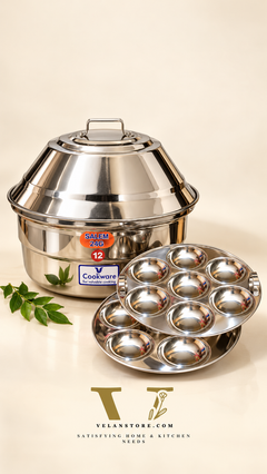 Vcookware स्टेनलेस स्टील चेट्टीनाडु इडली पॉट – नरम और फूली हुई इडली बनाने के लिए पारंपरिक स्टीमर-9