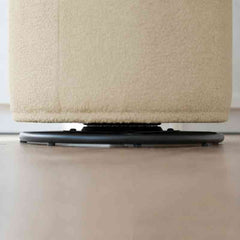 Modern Armless 360° Swivel Storage Ottoman Chair – Comfy Vanity Stool for Bedroom Living Room
