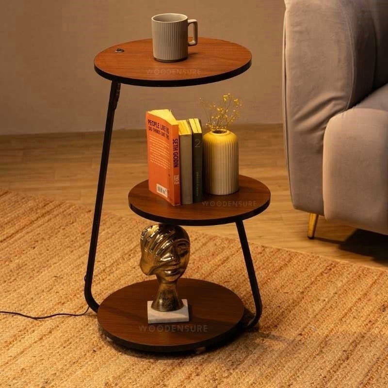 Modern Bedside Table with LED Light | Premium Minimal Nightstand