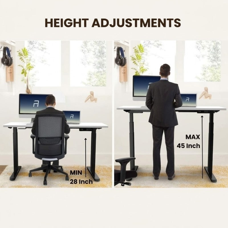 Omniprime translucent black standing table with black legs