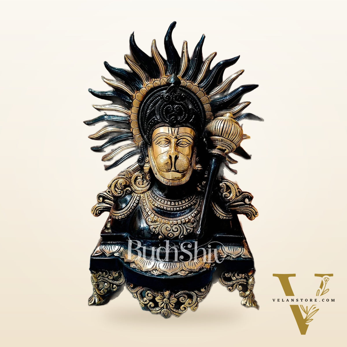 Modern Brass Hanuman Table Accent | 14" Height | Unique Design