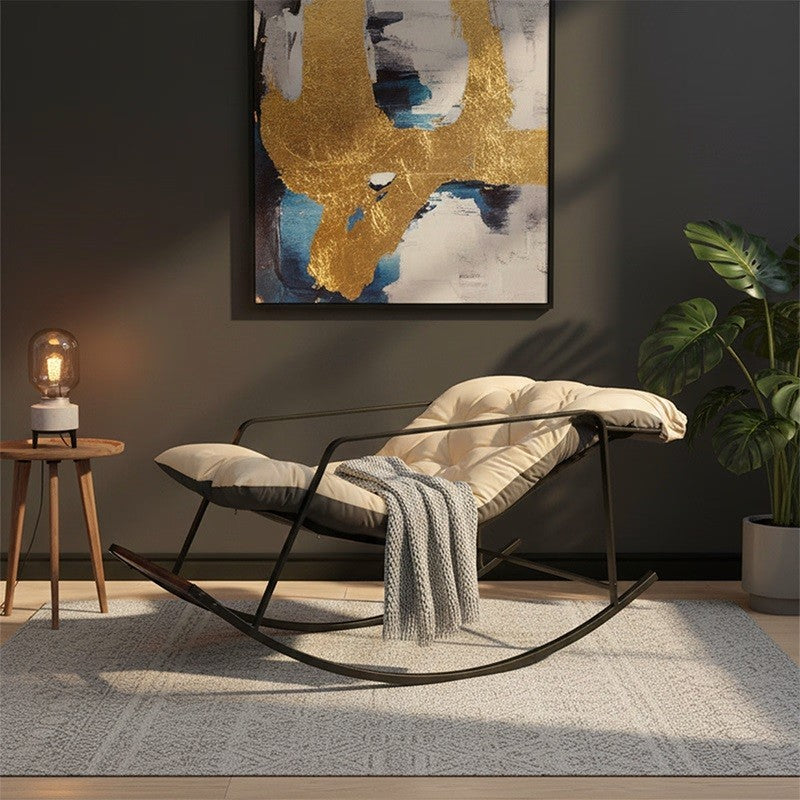 Comfy Rocking Chair With Adjustable Backrest and Foot Massager for Extra Comfort | Relaxing Indoor & Outdoor Swaying Chair