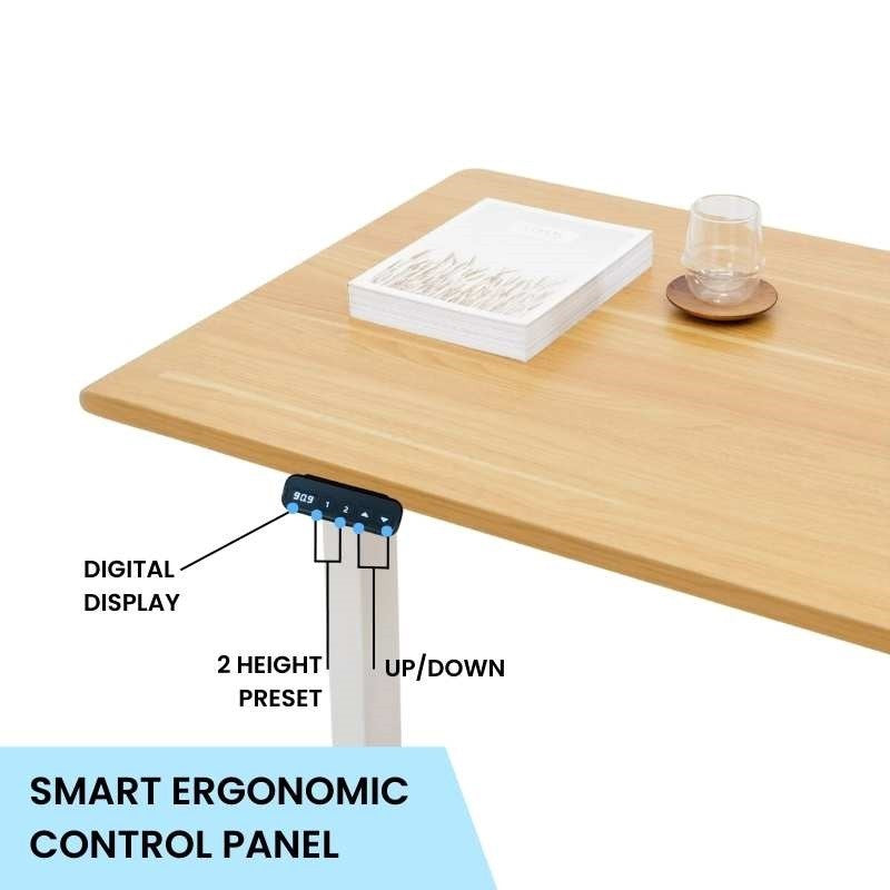 Vantexa cream standing desk with white legs