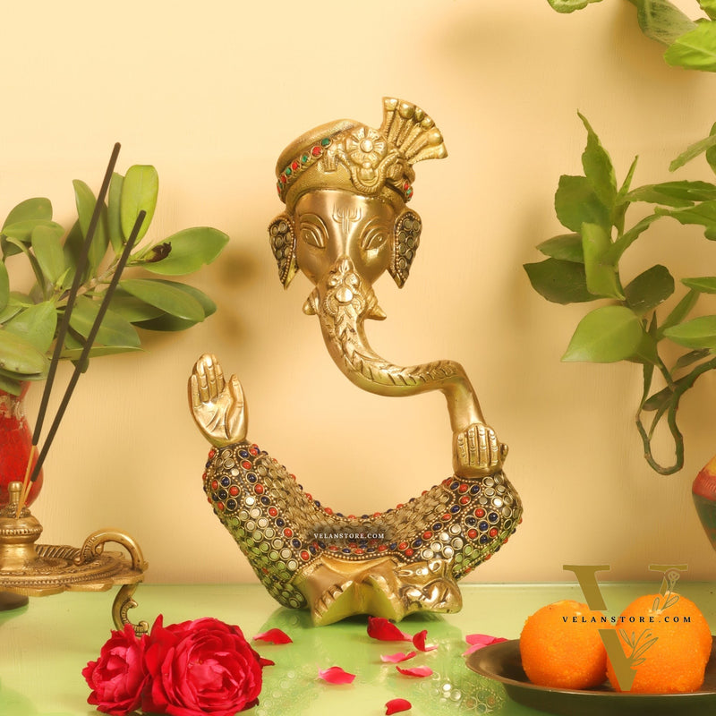 Modern Ganesha abstract unique brass idol