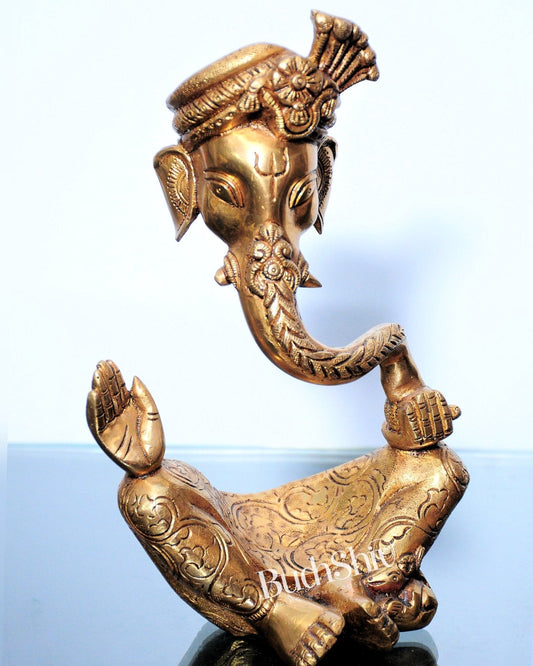 Modern Ganesha abstract unique brass idol