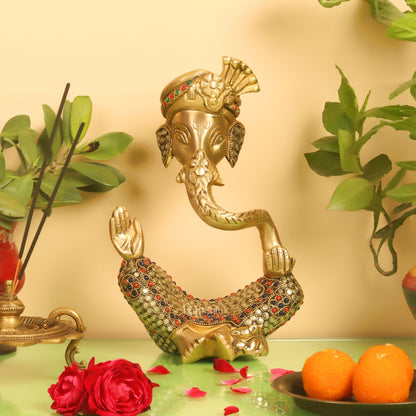 Modern Ganesha abstract unique brass idol
