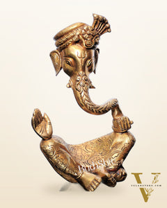 Modern Ganesha abstract unique brass idol