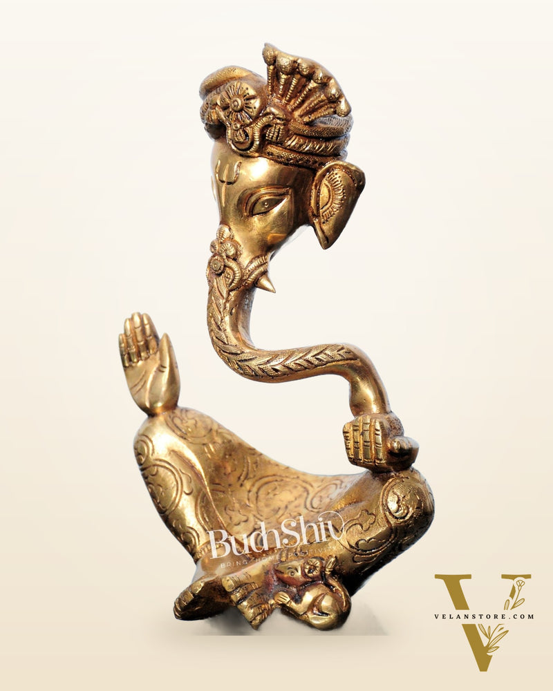 Modern Ganesha abstract unique brass idol
