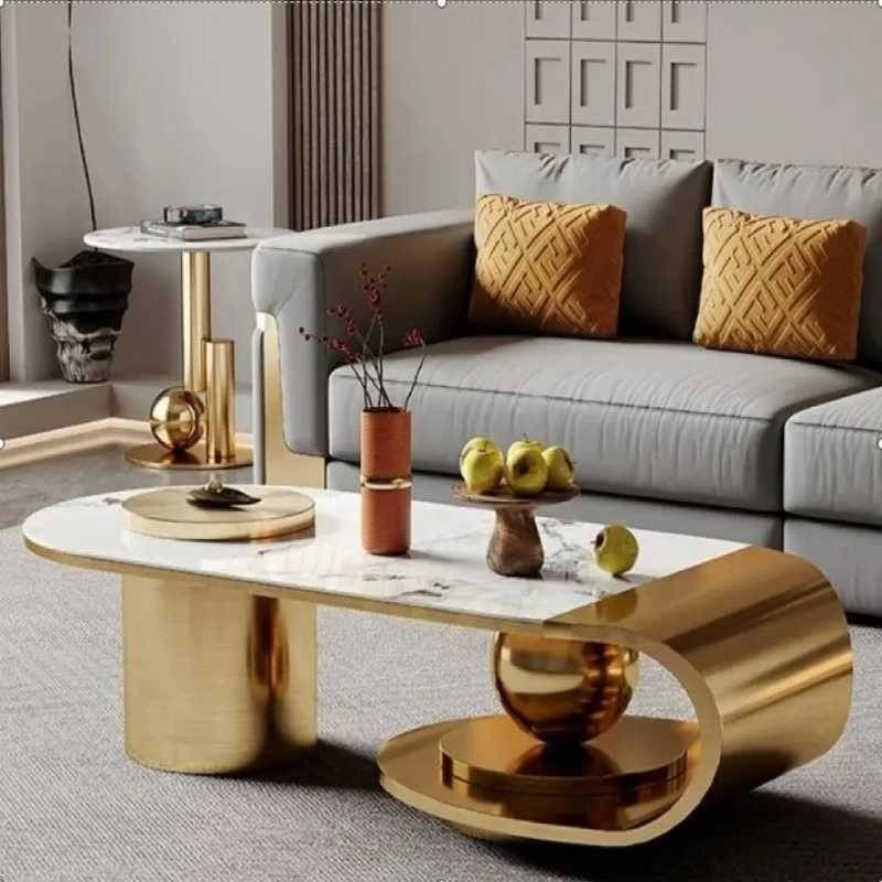 Luxe Gold Accent Center Table (Mild Steel)