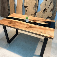 Modern Live Edge Epoxy Resin Office Desk