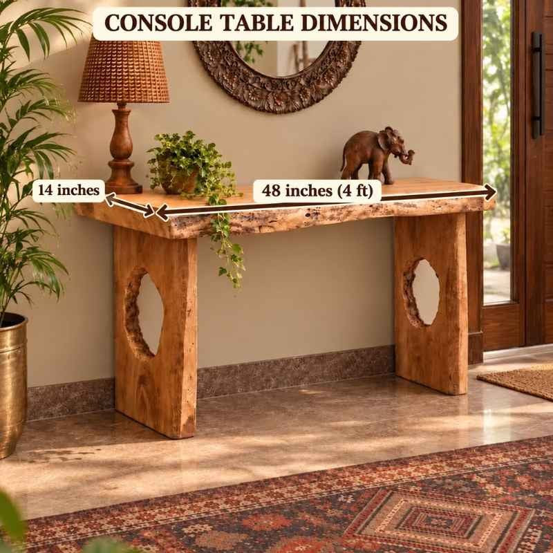 Handmade Live Edge Console Table with Sculptural Wooden Legs, Rustic Solid Wood Console Table, Luxury Entryway & Foyer Table, Modern Wood Sofa Table, Custom Made Hallway Furniture