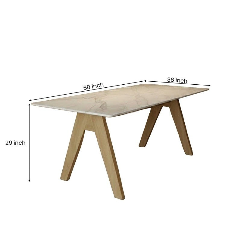 Marble Top Rectangular 4 Seater Dining Table