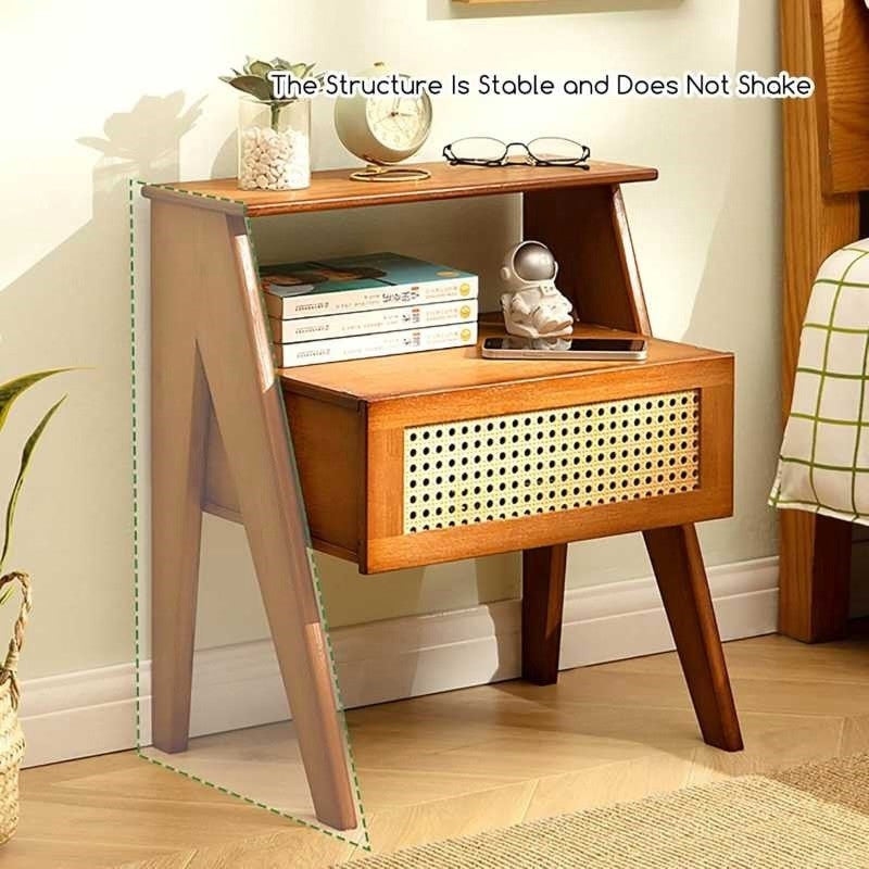 Stylish Nightstand Table with Drawer and Shelf