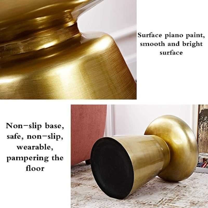 Zephyr Side Table | Gold Finish with Pedestal Base | Minimalist Design | Living Room & Bedroom side table