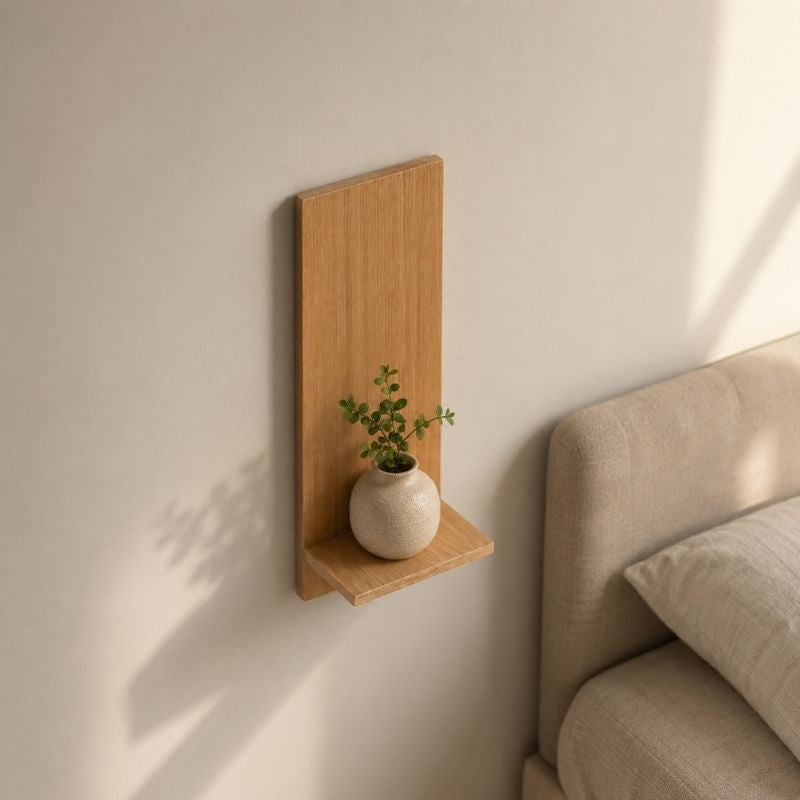 Modern Vertical Wooden Wall Shelf for Vase & Home Decor
