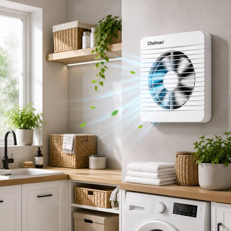 Chefman Kitchen Bathroom Wall Mounted Exhaust Fan for Efficient Smoke and Odor Removal 160 mm Exhaust Fan-1