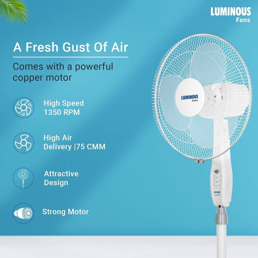 LUMINOUS Mojo Plus Silent Operation 400 mm Pedestal Fan-3
