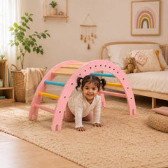 Montessori Climbing Arch for Kids — Wooden Crawling, Balance & Tunnel Play Arch