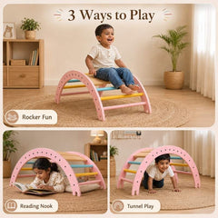 Montessori Pikler Climbing Playset for Kids – Climbing Arch, Pikler Triangle & Slider