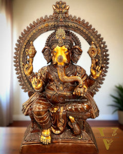 Monumental Pure Brass Lord Ganesha Statue – 230 kg | 6 Feet Tall