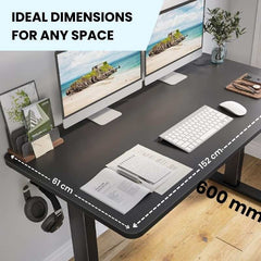 Celesta black electric adjustable table with black legs
