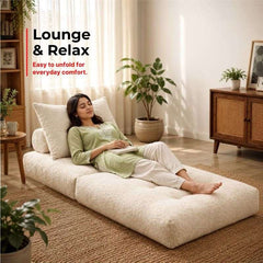 Fold Out Futon Chair | Foldable Single Sofa Bed for Guests