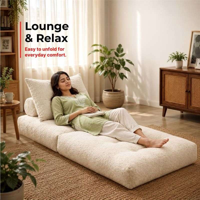 Fold Out Futon Chair | Foldable Single Sofa Bed for Guests