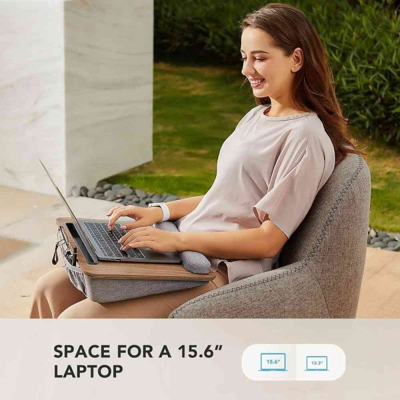 Multipurpose Laptop Lap Desk with wrist pad and storage