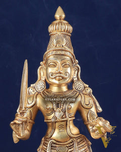 Muneeswarar Pure Brass Large Standing Statue 19.5 inch
