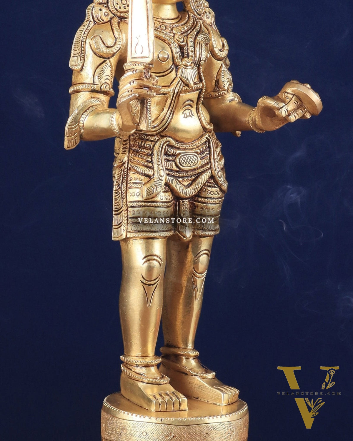 Muneeswarar Pure Brass Large Standing Statue 19.5 inch