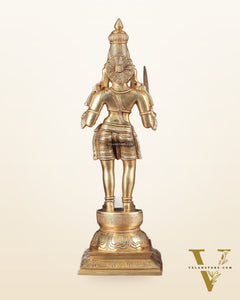 Muneeswarar Pure Brass Large Standing Statue 19.5 inch
