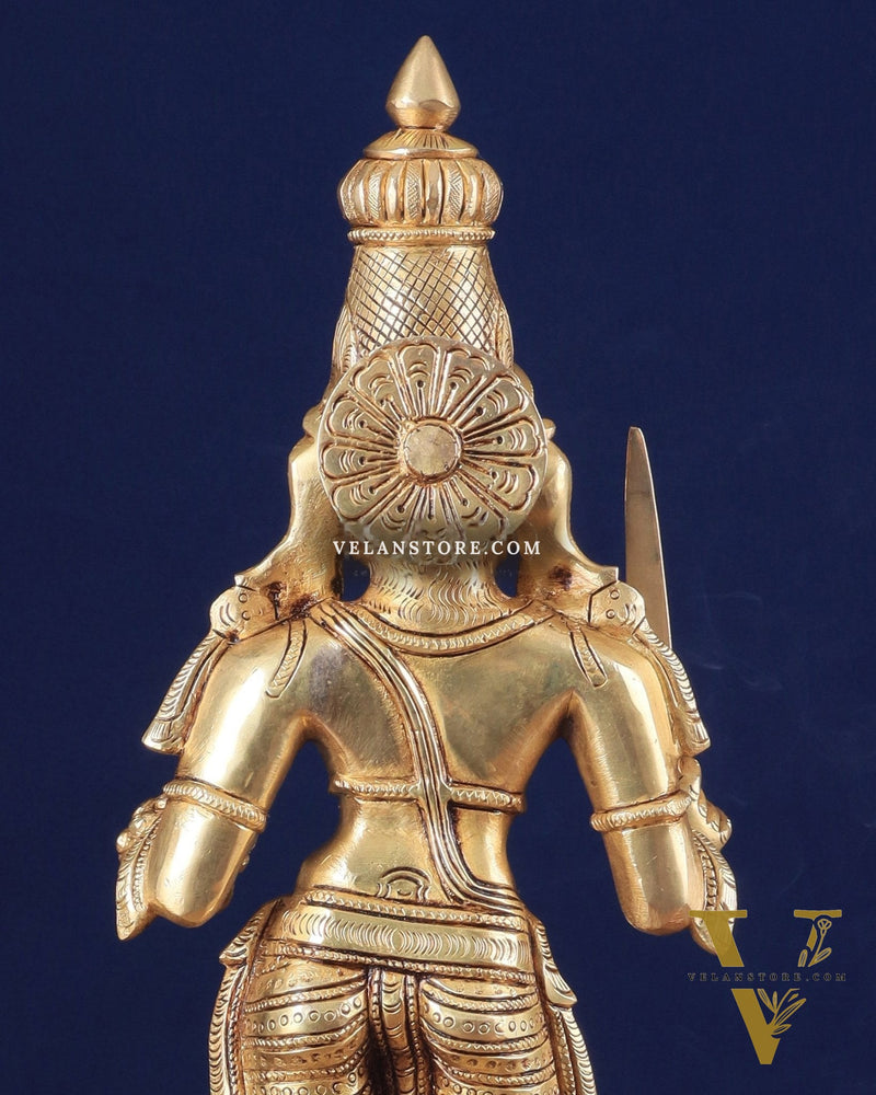 Muneeswarar Pure Brass Large Standing Statue 19.5 inch
